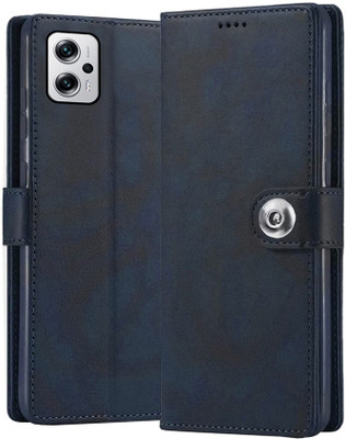 COOLZY Flip Cover for Mi Redmi K50i 5G, Stylish Luxury Material Back Cover(Blue, Shock Proof, Pack of: 1)