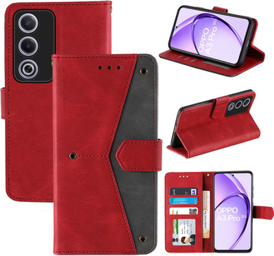 Autofocus Flip Cover for Oppo A3 Pro 5G(Red, Camera Bump Protector, Pack of: 1)