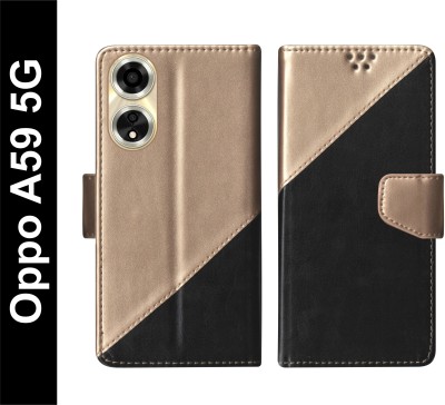 SBMS Flip Cover for Oppo A59 5G(Black, Shock Proof, Pack of: 1)