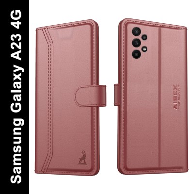 AIBEX Flip Cover for Samsung Galaxy A23 4G|Vegan PU Leather |Foldable Stand & Pocket |Magnetic Closure(Brown, Cases with Holder, Pack of: 1)