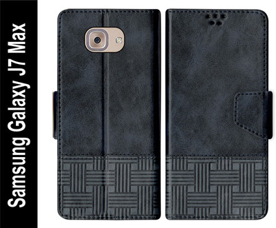 Telecase Flip Cover for Samsung Galaxy J7 Max Back Cover Case with Magnatic Closure(Blue, Shock Proof, Pack of: 1)