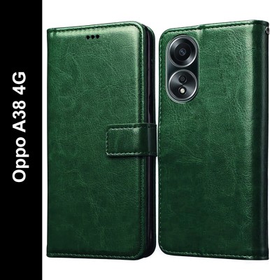 Casotec Flip Cover for Oppo A38 4G, Oppo A18 4G(Green, Pack of: 1)