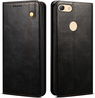 ClickAway Wallet Case Cover for Oppo F5 F5 Youth _Sheer Black | High Premium Business Series Edition Flip Back Cover(Black, Electroplated, Pack of: 1)