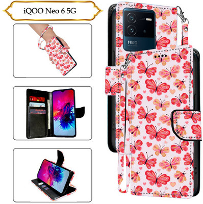 SALGO Flip Cover for IQoo Neo 6 5G(Red, Pack of: 1)