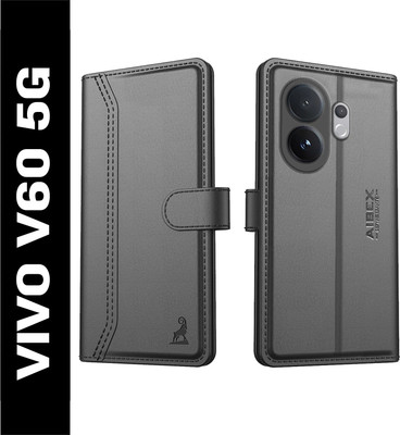 AIBEX Flip Cover for Vivo T4 Pro 5G / Vivo V60 5G| Premium Leather Finish | Magnetic Closure |Kickstand Feature(Black, Magnetic Case, Pack of: 1)