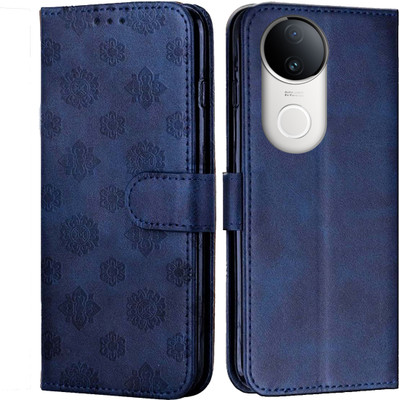 yug emporium Flip Cover for Flip Back Cover for Vivo V50 / V50e /iQOO Z10R 5G | Inbuilt Stand & Pockets | Wallet Style(Blue, Dual Protection, Pack of: 1)