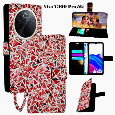 Realgo Flip Cover for Vivo Y300 Pro 5G(Red, Pack of: 1)