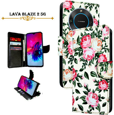 Mxkart Flip Cover for Lava Blaze 2 5G(White, Pack of: 1)