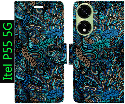 Toklot Flip Cover for Itel P55 5G(Blue, Pack of: 1)