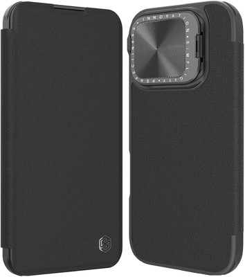 YAJAY Flip Cover for Apple iPhone 16 Pro Max(Black, Shock Proof, Pack of: 1)