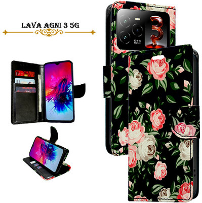 Asmart Flip Cover for Lava Agni 3 5G(Black, Pack of: 1)