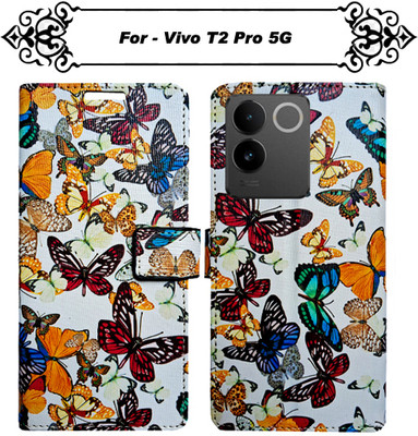 Asmart Flip Cover for Vivo T2 Pro 5G(White, Pack of: 1)