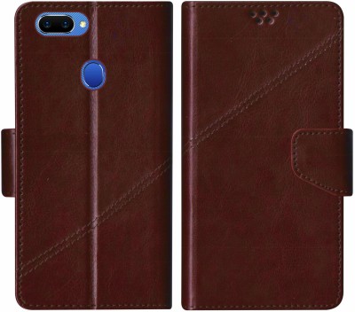 Sscase Flip Cover for Oppo A5S, Oppo A5, Realme 2, Realme 2 Pro, Oppo A12, Oppo A11K(Brown, Shock Proof, Pack of: 1)