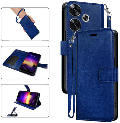 Asmart Flip Cover for Poco F6 5G(Blue, Pack of: 1)