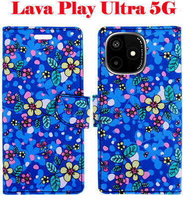 SHANNO Flip Cover for Lava Play Ultra 5G(Blue, Pack of: 1)