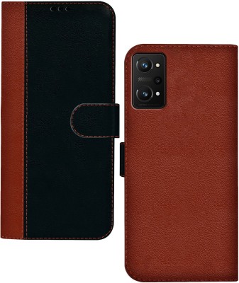 HUPSHY Flip Cover for realme GT Neo 3T(Black, Brown, Dual Protection, Pack of: 1)