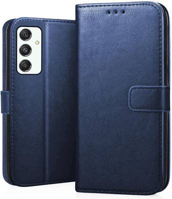 COVERHEAD Flip Cover for Samsung Galaxy M34 5G leather flip (Blue, Shock Proof, Pack of: 1)(Blue, Cases with Holder)