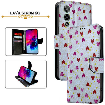 Hpa Flip Cover for Lava Strom 5G(White, Pack of: 1)