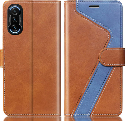 TWIGLO Flip Cover for REDMI POCO F3 GT(Brown, Blue, Dual Protection, Pack of: 1)