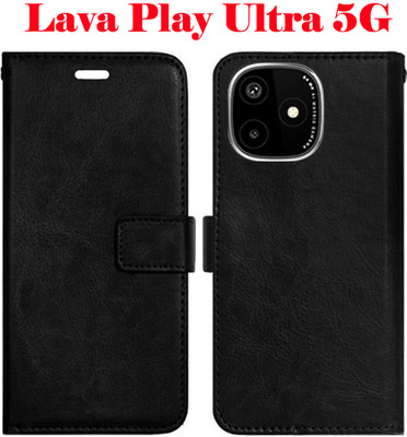 SHANNO Flip Cover for Lava Play Ultra 5G(Black, Pack of: 1)