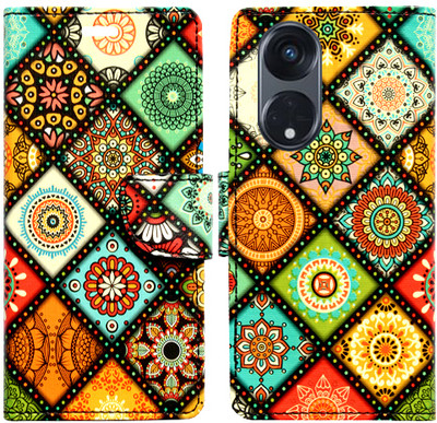 Toklot Flip Cover for Oppo A1 Pro(Orange, Pack of: 1)