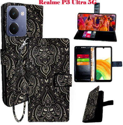 Mxkart Flip Cover for Realme P3 Ultra 5G(Black, Pack of: 1)