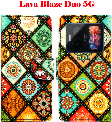 Mxkart Flip Cover for Lava Blaze Duo 5G(Orange, Pack of: 1)