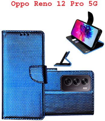 Toklot Flip Cover for Oppo Reno 12 Pro 5G(Blue, Pack of: 1)