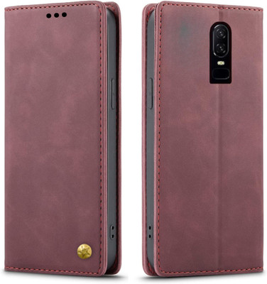 ClickAway Front & Back Case for OnePlus 6, Latest Top Notch Product | Rich Look| Premium High Quality Flip Back Cover(Maroon, Shock Proof, Pack of: 1)