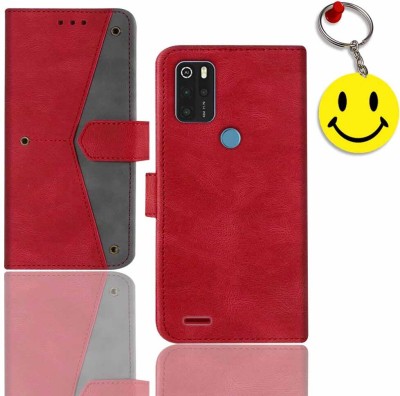HANIRY Flip Cover for Micromax In 1b pouch cover | E6523 pouch cover | Red, Grey | ND_18(Red, Magnetic Case, Pack of: 1)