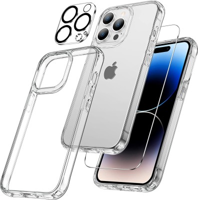 vonzee Front & Back Case for iPhone 14 Pro Max Clear Back Case with 1 Camera lens and 1 Screen Protector (Pack of 1)(Transparent, Dual Protection, Pack of: 1)