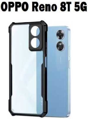 ISH COVER Bumper Case for OPPO Reno 8T 5G – back cover(Black, Transparent, Pack of: 1)