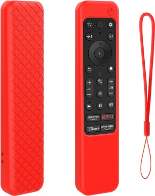 CALDIPREE Front & Back Case for Compatible Sony Smart Tv 2022 Voice Remote RMF-TX 800U RMF-TX 900U Silicone Remote Cover(Red, Silicon)