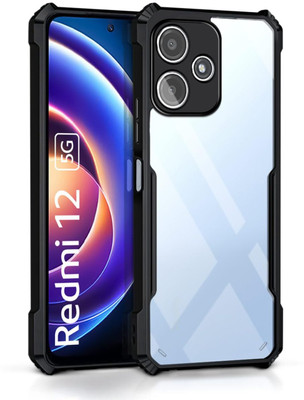 LILLIPUT Back Cover for Mi Redmi 12 5G(Black, Grip Case, Pack of: 1)