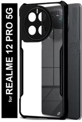 Mobtech Bumper Case for Realme 12 Pro Plus 5G, Transparent(Black, Transparent)