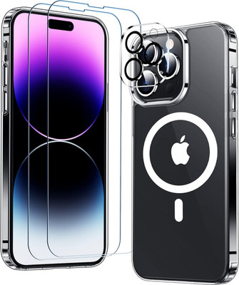 Caseex Front & Back Case for APPLE iPhone 15 Pro, Caseex Back Case + Screen Protectors + Camera Lens for 15 Pro(Transparent, Hard Case, Pack of: 1)