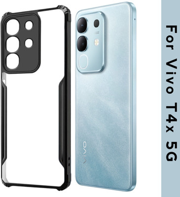 Mezokart.com Front & Back Case for vivo T4x 5G, IQOO Z10X 5G(Black, Transparent, Shock Proof, Pack of: 1)