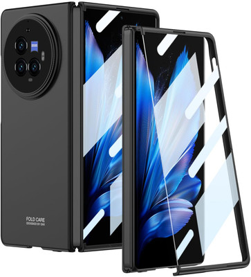 Midkart Front & Back Case for Vivo X Fold 3 Pro Thin Hard PC with Front Glass Cover and Camera Protection Case(Black, Matte Finish, Pack of: 1)