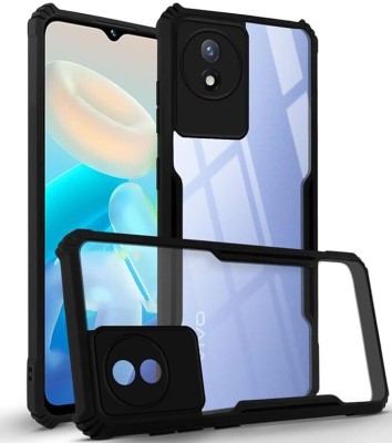 iCopertina Front & Back Case for VIVO Y02T(Black, Transparent, Dual Protection, Silicon, Pack of: 1)
