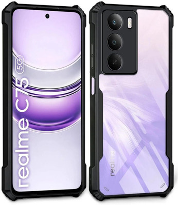 ISH COVER Pouch for Realme C73 5G / Realme C75 5G-ip49(Black, Camera Bump Protector, Pack of: 1)