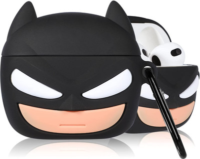 KHR Silicone Press and Release Headphone Case For Apple Airpods Pro 1st Generation(AirPods Pro 2019 Batman)