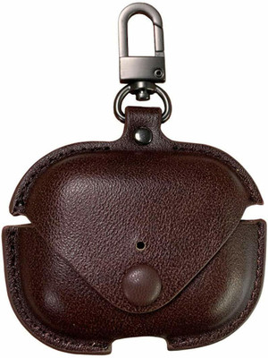 Viraan Leather Press and Release Headphone Case For Apple Airpods Pro 1st Generation(DEEP BROWN)