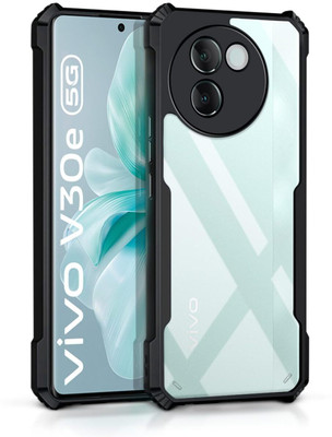 SESS XUSIVE Flip Cover for Vivo V30E 5G Shockproof Crystal Clear Transparent Case - Black(Multicolor, Dual Protection)