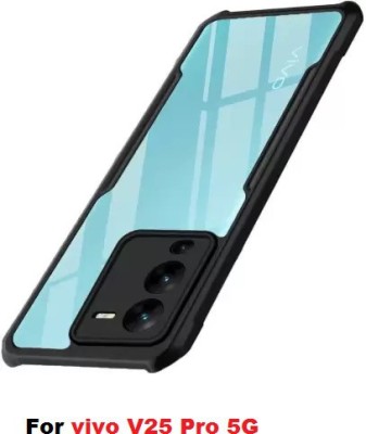 Celltown Front & Back Case for vivo V25 Pro 5G , Vivo V25 Pro 5G, Transparent Hybrid Hard Back TPU Bumper, vVvo V25 Pro 5G(Transparent, Black, Camera Bump Protector)