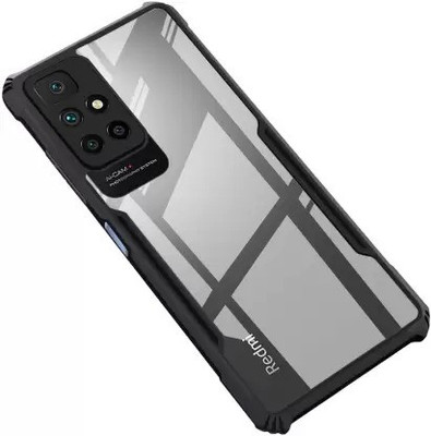 kursa hub Front & Back Case for Redmi 10 Prime, Mi Redmi 10 Prime(Transparent, Black, Camera Bump Protector)