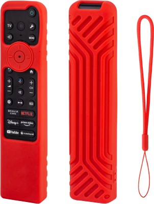 CALDIPREE Front & Back Case for Sony Smart Tv 2023 Series Voice Remote RMF-TX910U Cover(Red, Silicon)