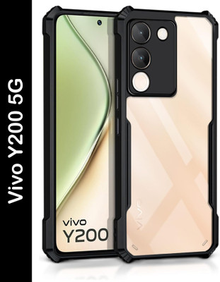 AIZLO Back Cover for vivo Y200 5G(Black, Transparent, Camera Bump Protector, Pack of: 1)