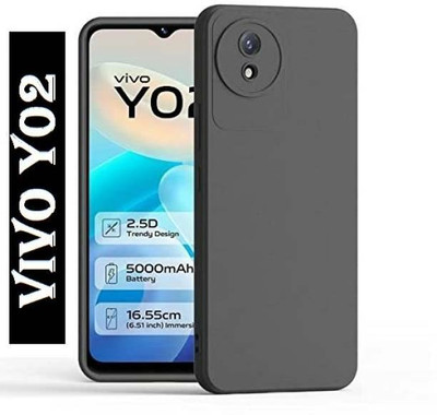 ISH COVER Front & Back Case for Vivo Y02, Vivo Y02 – shock proof cover(Black, Pack of: 1)