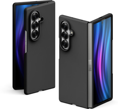 CRUPED Front & Back Case for Samsung Galaxy Z Fold 7,Liquid Silicone Soft Gel Rubber, Shockproof Flexible Case/Cover(Black, Silicon, Pack of: 1)