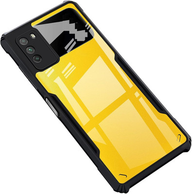 CELLCAMPUS Front & Back Case for POCO M3(Black, Transparent, Grip Case, Pack of: 1)